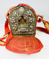 Antique Tibetan Buddhist Gau shrine with repoussé silvered Buddha and gilt backing, 18th–19th century