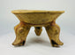 Ancient ceramic bowl with three animal-form legs and red-brown slip, Costa Rica, 800–1200 AD