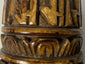 Antique Tibetan ritual object carved from human bone with Buddhist figures and sacred inscriptions