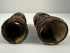 Hand-carved Tibetan Buddhist prayer wheel with aged bone surface and relief decoration