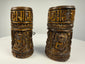 Historic Tibetan ritual prayer wheel made from human thigh bone with intricate Buddhist carvings