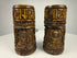 Pair of Tibetan Buddhist prayer wheels carved from human femur bone with Buddha relief figures