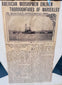 Original USS Massachusetts sailor hatband preserved with period naval documents and memorabilia