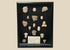Pre-Columbian Mesoamerican terracotta fragments shadowbox, 16 votive heads, busts, and maskettes from Teotihuacan and Veracruz traditions, 200 BCE–900 CE, archaeological patina