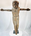 Antique wooden corpus sculpture with mounting holes and aged surface cracking