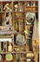 American Civil War battlefield relic collection in wooden shadow-box with ammunition, uniform hardware, brass pieces, and miscellaneous dug items.