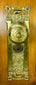 Antique Reading Hardware Company lockset mounted on wooden demonstration board