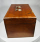 antique doctor’s traveling medicine case with glass bottles and corks