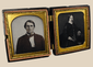 Victorian husband and wife daguerreotype photographs in original Union case, circa 1855–1865