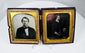 Antique Victorian daguerreotype double portrait housed in decorative thermoplastic Union case