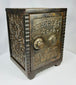 Early 20th century cast iron safe bank with hinged door and coin slot