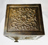 Antique novelty safe bank with embossed lettering and Victorian design