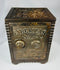 Antique cast iron still bank modeled as a safe with LIBERTAS SAFE lettering