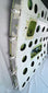Angled rear view of the USAF aircraft cargo door with green structural framework and riveted aluminum skin