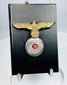 German Kriegsmarine enlisted sailor cap badge with gilt eagle and red felt cockade