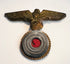 Side angle of WWII German Navy eagle and cockade cap badge construction
