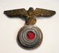 Side angle of WWII German Navy eagle and cockade cap badge construction