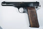 Deactivated FN Browning Model 1922 with factory slide inscriptions, an extended barrel assembly, and a checkered walnut grip.