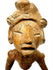Detail shot of ancient West Mexican terracotta head with deeply incised eyes