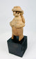 Pre-Columbian West Mexican terracotta effigy, turban headdress, perforated back disk, 100 BCE–300 CE