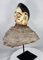 Yoruba ancestor spirit headdress from Nigeria retaining original wicker superstructure and aged ceremonial patina.
