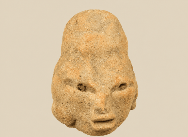 Tête en terre cuite de l'ancienne Mésoamérique | Région de Nayarit/Jalisco | Vers 300 av. J.-C. – 300 apr. J.-C.