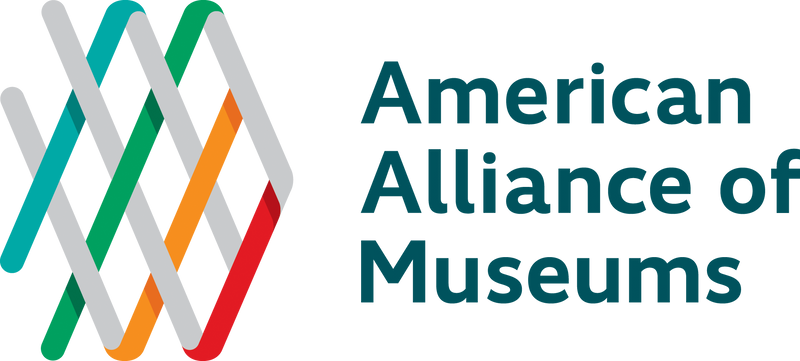 
American Alliance of Museums logo with multicolored interwoven design and text