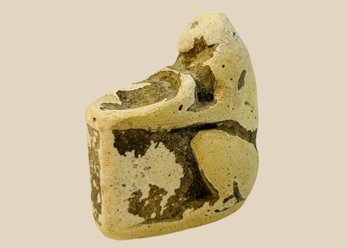 Ancient Egyptian carved limestone baboon votive vessel associated with Thoth, Late Period circa 664–30 BC