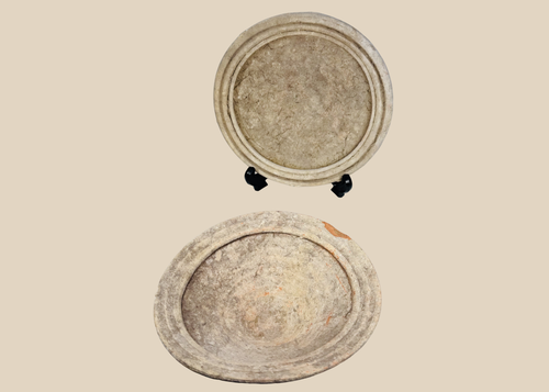 Pair of Ancient Roman North African terracotta Kassérine bowls with white slip surfaces from modern Tunisia.