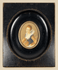Miniatura continental: Mujer joven con gorguera de encaje | Marco ebonizado | Circa 1860-1890