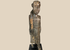 Antique Dayak ancestral wooden figure from Borneo with encrusted patina