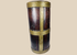 Antique Tibetan hardwood storage vessel with brass bands and traditional Himalayan coopered construction.
