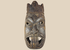 Antique West African ceremonial mask with carved third eye, open mouth, and expressive tribal features.