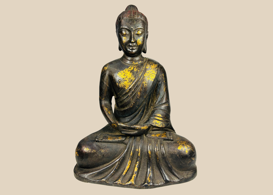 Chinese gilt bronze Buddha seated in meditation, Late Ming to Early Qing Dynasty sculpture