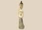 Chinese Tang style pottery attendant figure with folded hands and aged surface