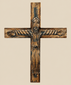 Cristo grande tallado en un crucifijo colonial español | Escultura devocional | Siglo XVIII-XIX
