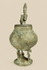 Recipiente ritual de bronce dogón | Vasija antropomórfica con tapa con figura | Siglo XIX d. C. 