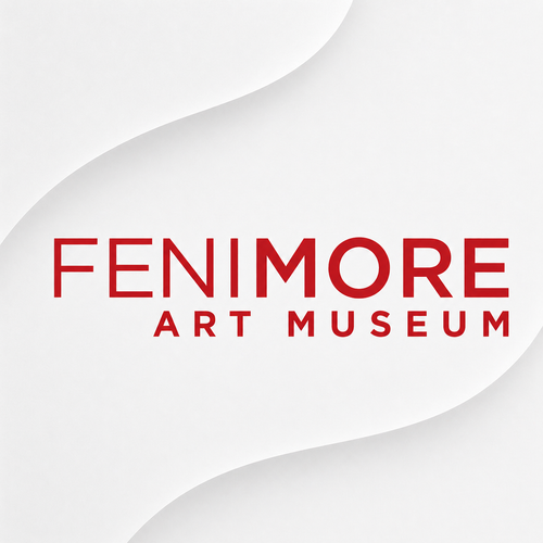 Fenimore Art Museum logo in red typography on a refined light gray background.