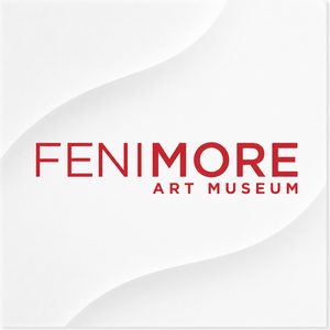 Fenimore Art Museum logo in red typography on a refined light gray background.