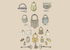 Vintage locks and keys display featuring 19th and early 20th century padlocks