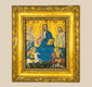Icono ortodoxo griego pintado a mano sobre madera | Cristo Pantocrátor con santos | Circa siglos XVI-XVIII