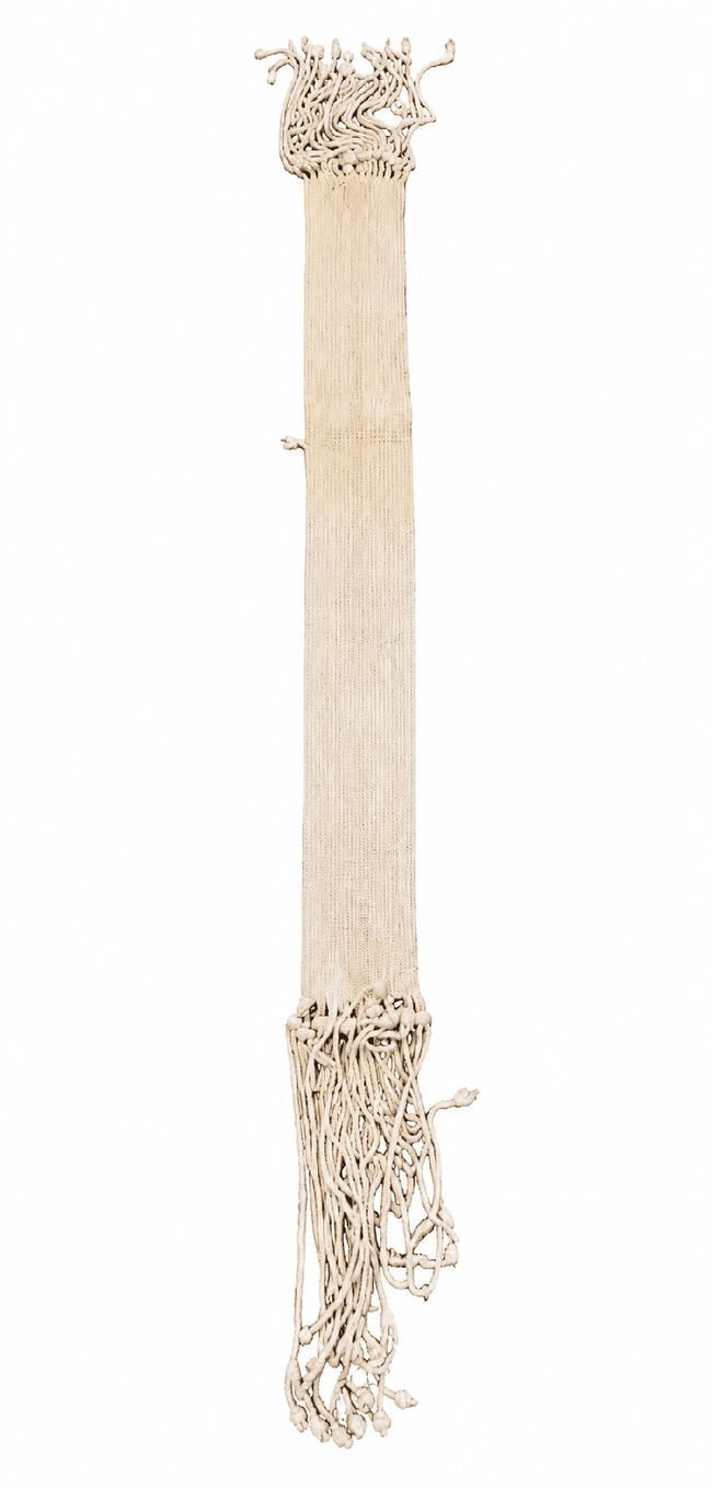 Large handwoven Hopi-style rain sash made from hand-spun cotton textile