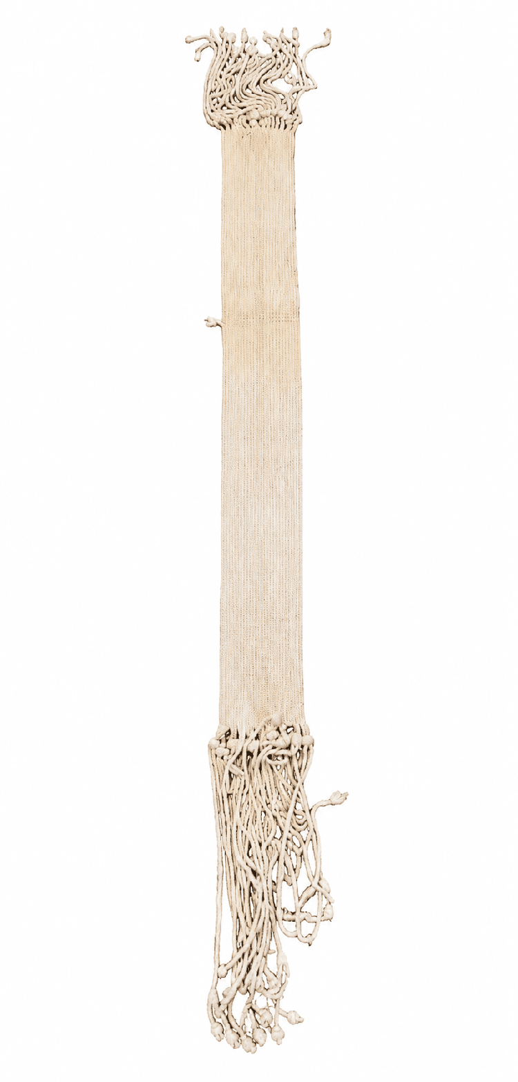 Large handwoven Hopi-style rain sash made from hand-spun cotton textile