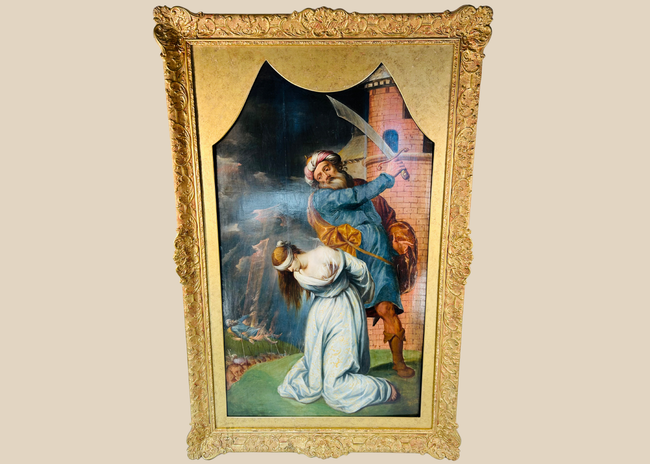 18th century Italian School oil painting depicting the Martyrdom of St. Catherine of Alexandria