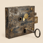 Antiguo americano | Cerradura de puerta de hierro Carpenter & Co. Patentees | Circa 1800s