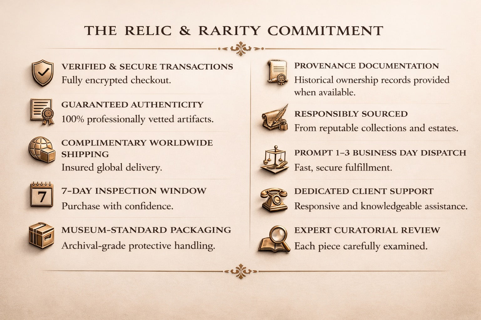 Secure checkout, authenticity guaranteed, free worldwide shipping