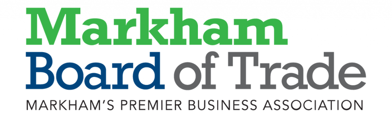 Markham Board of Trade logo in green blue and gray text