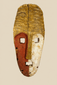 Máscara tribal del río Sepik | Máscara ritual de madera noble de dos colores, roja y blanca | Papúa Nueva Guinea | Circa 1900-1940