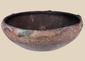 Ancient Pre-Columbian terracotta bowl with raised rim lugs and dark burnished surface