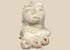 Pre-Columbian terracotta female figure fragment with prominent headdress and stylized facial features, Mesoamerica, circa 300 BCE–600 CE.
